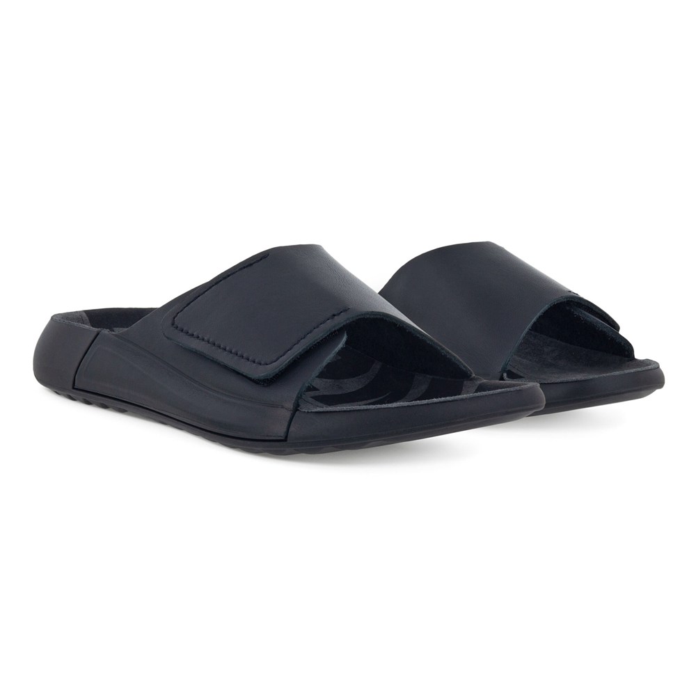 ECCO Womens Slides Black - 2Nd Cozmo Sandal - OYH-076285